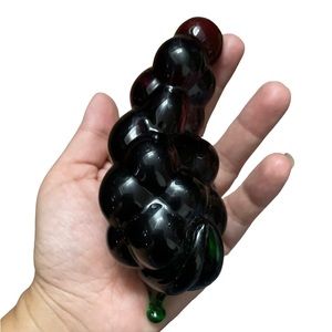 Vintage Molded Glass Grape Glass 6”